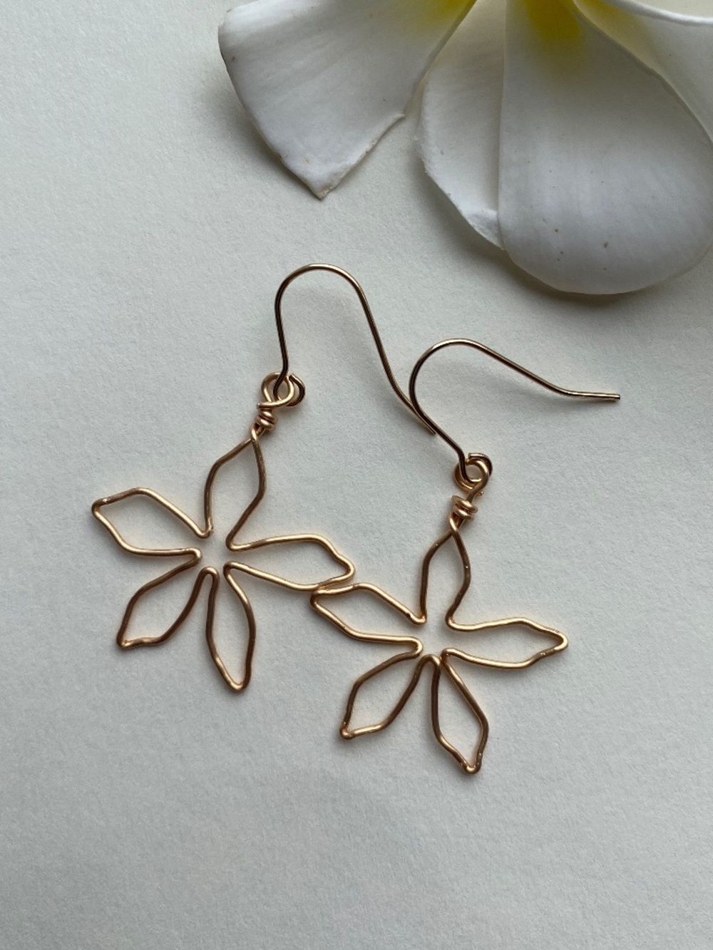 Handmade Gold Filled Wire Flower Earrings